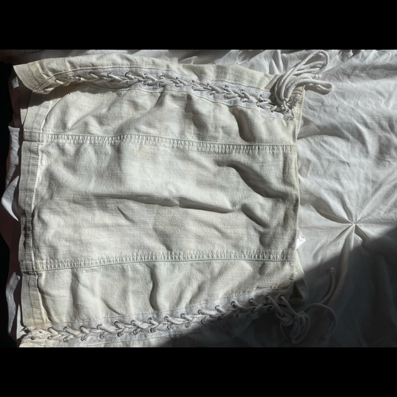 Carmar white Jean skirt with ties, size 27 - Picture 2 of 4